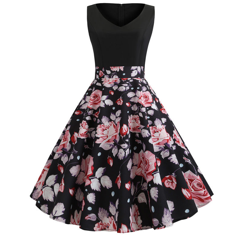 woman sexy V-neck Mosaic printing Sleeveless vest Dress Women 's Summer V-neck vesin the Women's clothing/Boutique , Dress  category - from Buy2taobao.com to provide professional Taobao agent buy service