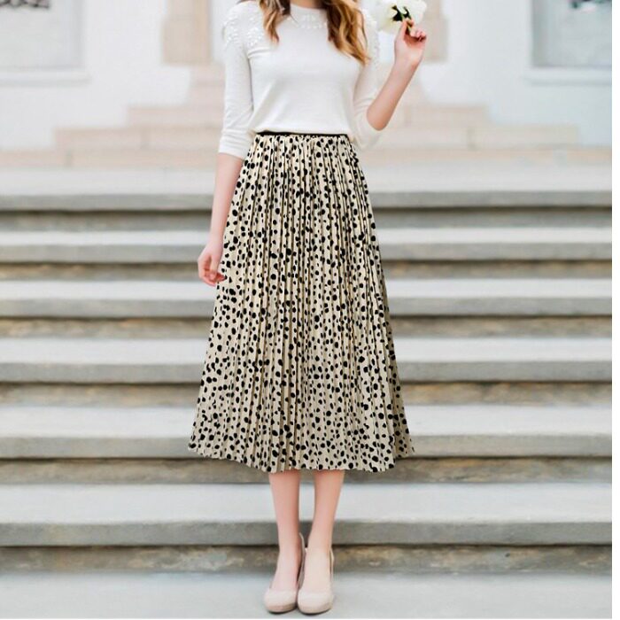 summer European style Chiffon Wave Dot Bouffancy skirt Mid length version printing Versatile skirt Skirtin the Women's clothing/Boutique , Skirts  category - from Buy2taobao.com to provide professional Taobao agent buy service