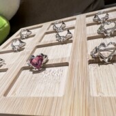 施家元 素华子钻专用小恶魔歪心戒托活口饰品托简约感结