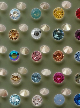 施华洛水晶1088尖底圆钻ss29多色6mm美甲堆钻球配钻耳钉饰品