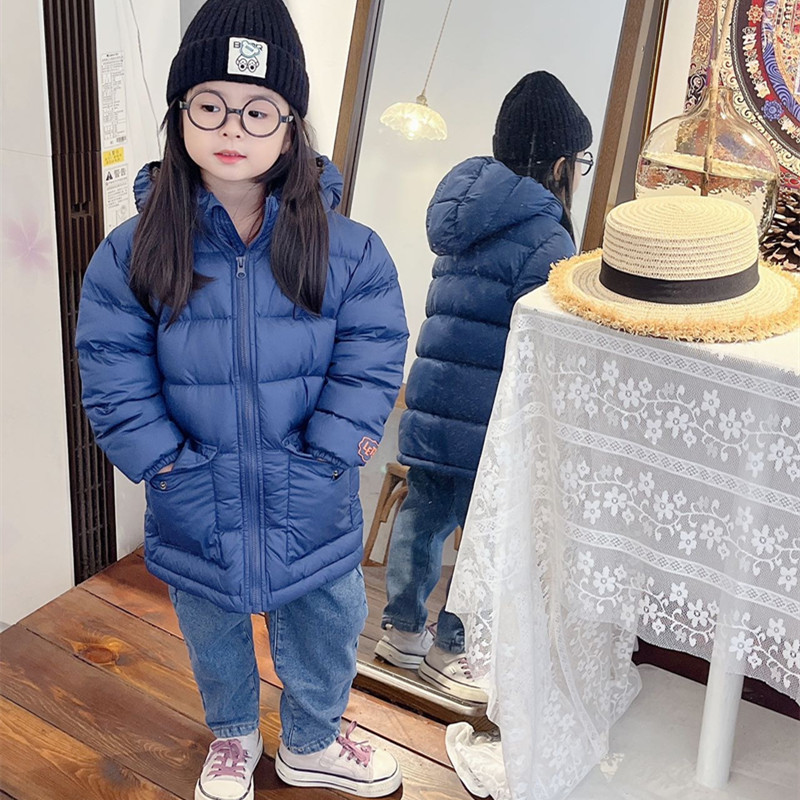 中长款加厚男女同款儿童羽绒服