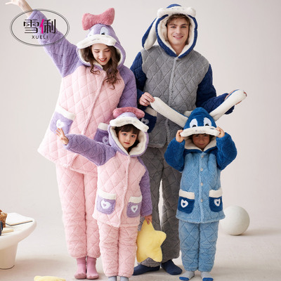 雪俐三层加厚卡通夹棉棉袄冬季