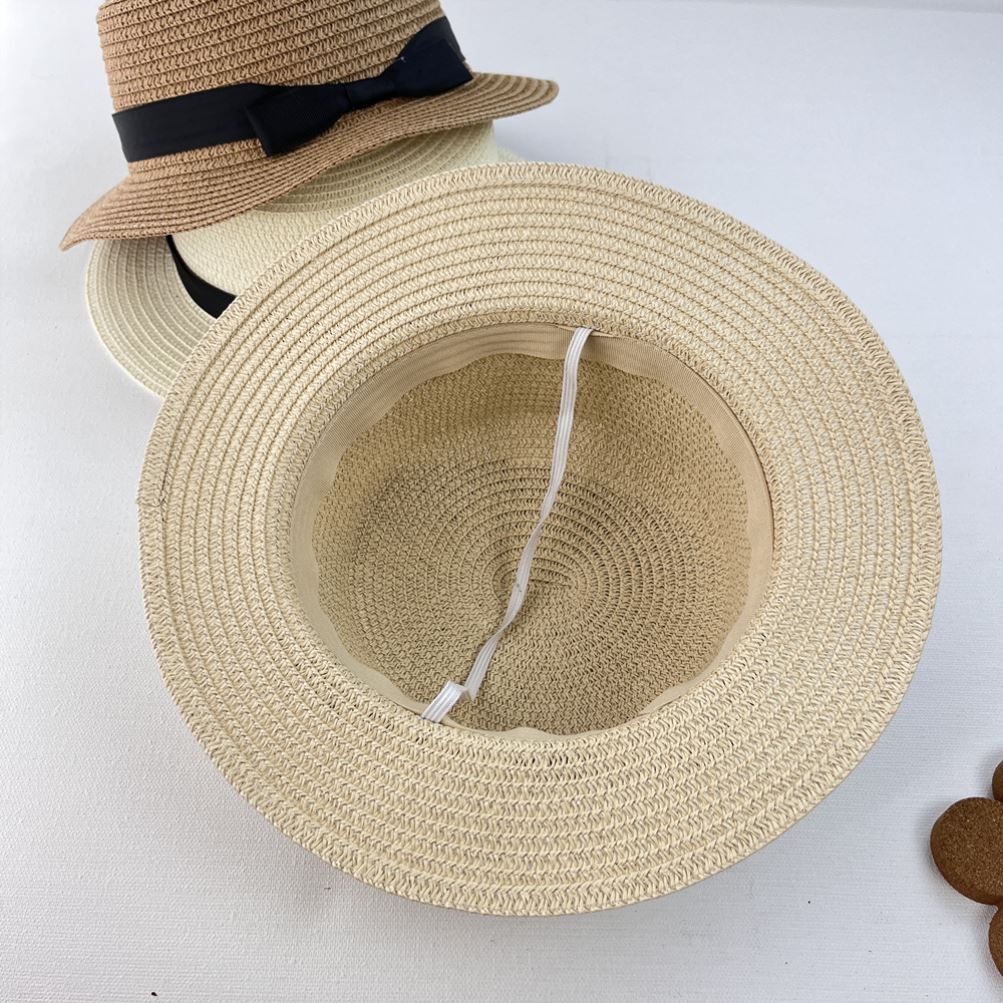 帽蝴蝶结复古草帽女夏海边儿童夏天文艺夏季休闲度假遮阳英伦可爱