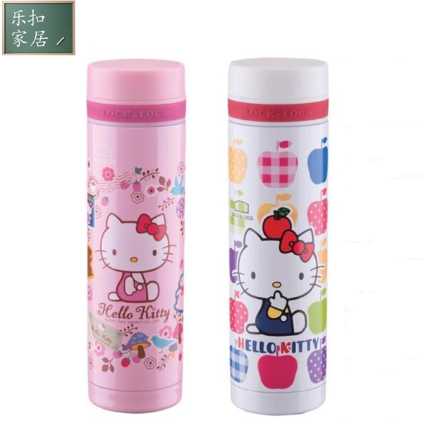 正品乐扣乐扣保温杯Hello Kitty直身不锈钢杯儿童卡通杯300ml
