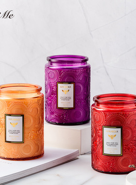 BYME大号浮雕杯精油香薰蜡烛伴手礼物卧室家用无烟香氛蜡烛香薰灯