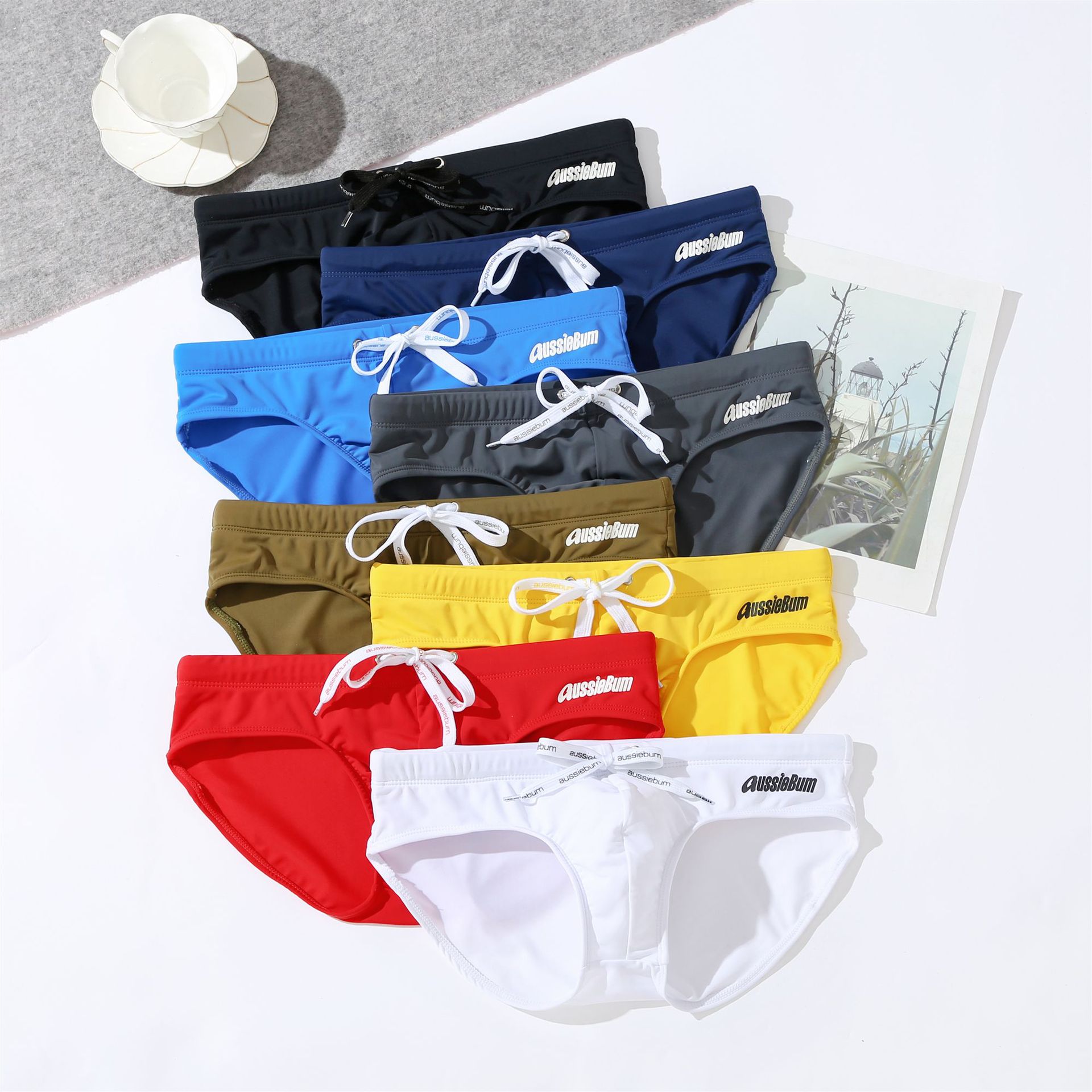 aussiebum2023男士沙滩性感泳裤三角低腰弹力大包舒适潮流