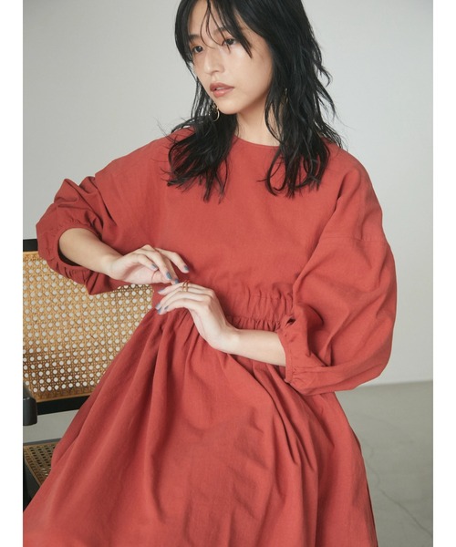 日系休闲A字全棉纯色7分袖