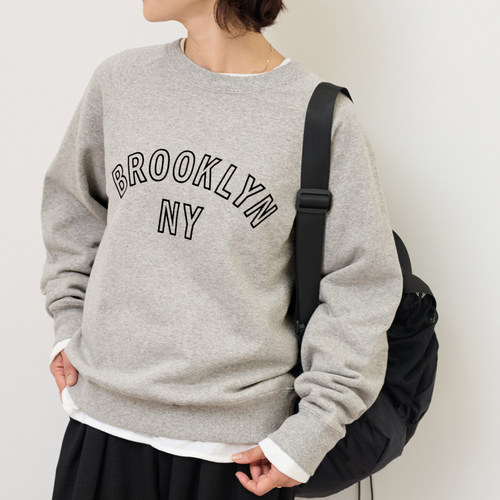 日本原单Re*lume25秋冬纯棉毛圈圆领字母休闲卫衣 合身款不肥大