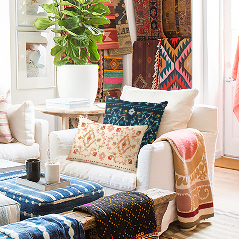 波西米亚民宿民族风格抱枕客厅沙发靠垫办公室靠枕汽车靠背抱枕套