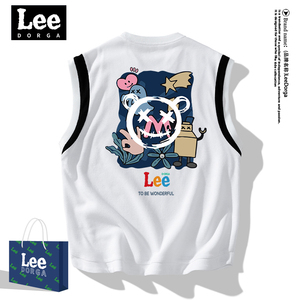 Lee Dorga夏季男士背心沙滩坎肩2023新款无袖t恤时尚潮流百搭宽松