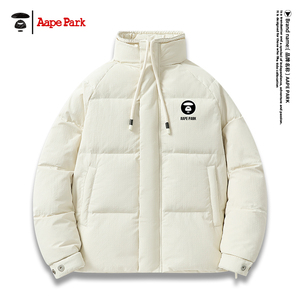 A ape Park羽绒服男士秋冬季新款轻薄白鸭绒棉服防寒保暖潮牌外套