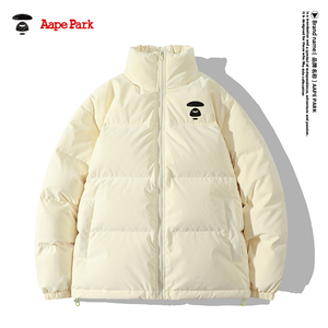 A ape Park羽绒服男生冬季加厚外套棉服保暖面包服潮牌棉衣青少年