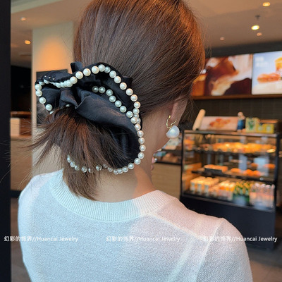 YZY 1085《名媛公主》韩版甜美风高级感缎面钉珠大肠发圈发绳