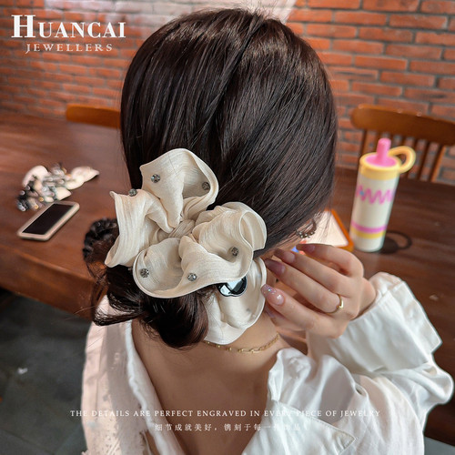 高级感泡泡网纱蝴蝶结抓夹发夹女