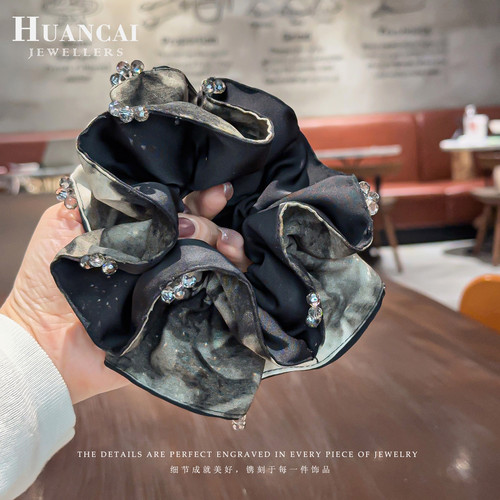 水墨晕染镶钻大肠发圈显发量