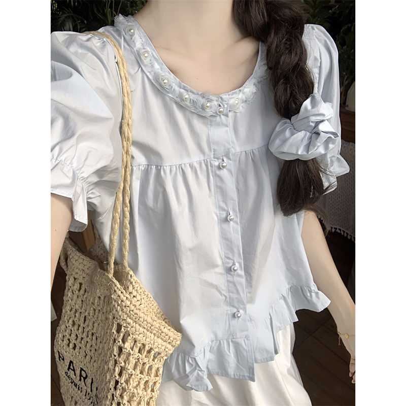 立体花朵上衣半身裙套装女夏季新款初高中学生小清新连衣裙两件套