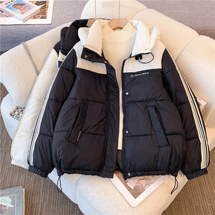 洋气大码棉袄外套少女冬装2025新款初中高中学生小个子保暖面包服