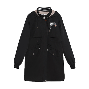 秋冬装中长款收腰风衣少女2025年新款高中学生宽松加大码外套胖MM