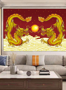 中式现代客厅是海报自粘装饰画