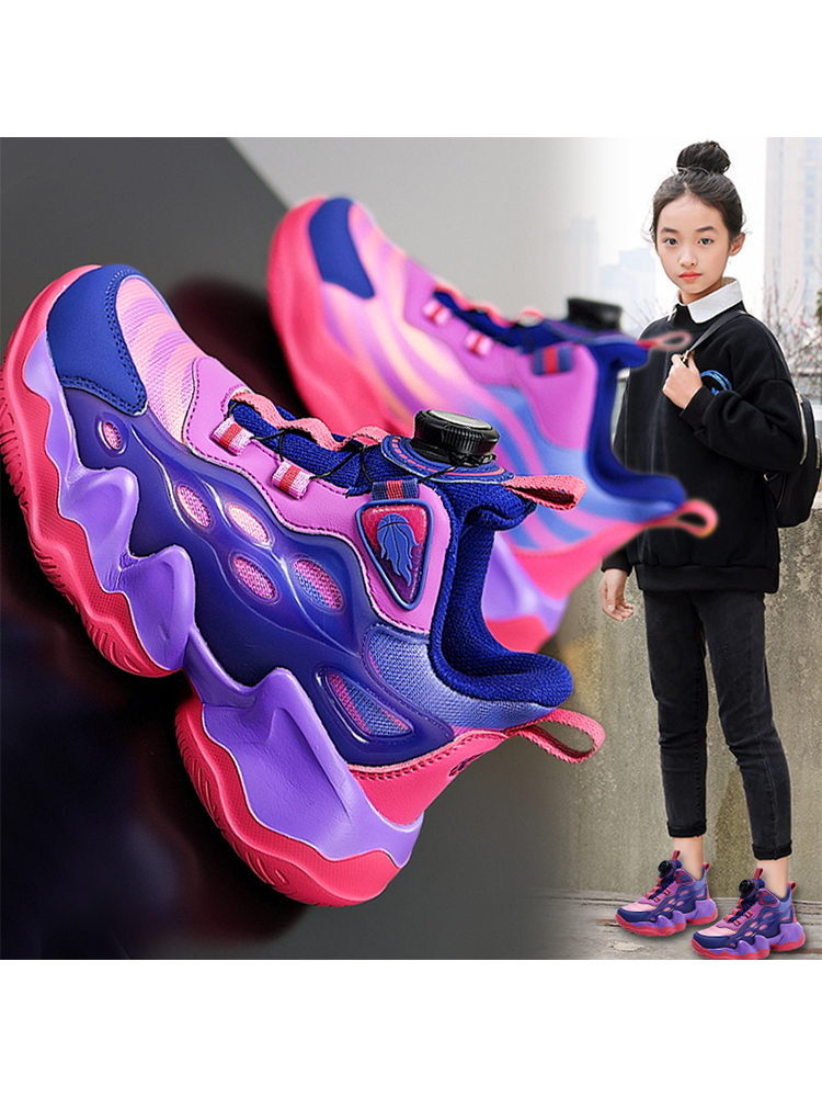 KFT脚王女童鞋篮球鞋秋季2025新款儿童皮面运动鞋中大童小学生跑