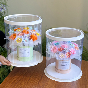 成品高温景德镇陶瓷花束仿真香皂玫瑰花抱抱桶礼盒高级感生日礼物