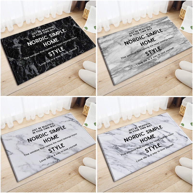 北欧简约大理石纹理字母地垫进门垫厕所脚垫吸水防滑卫浴卧室地毯|msdalam kategori rumah Fabrik, Mats - dari Buy2taobao.com untuk memberikan perkhidmatan ejen Taobao profesional membeli