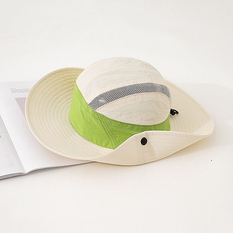 夏季户外轻薄速干遮阳登山速干渔夫帽韩版撞色百搭防晒盆帽钓鱼