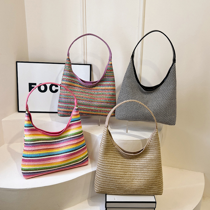 2025跨境新款夏季水桶包包包洋气大容量手提包度假沙滩腋下单肩