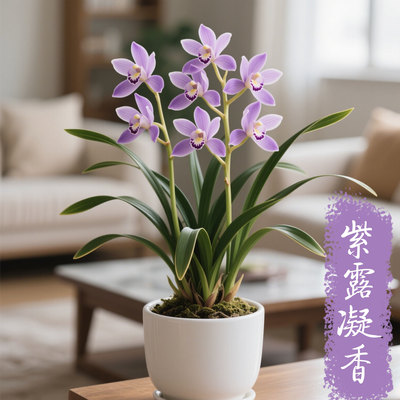 紫露凝香兰花苗建兰名品浓香型