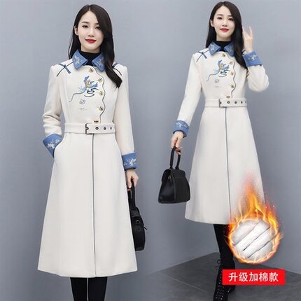 女春秋装新款毛呢外套呢大衣上衣女款设计感超火新国风新中式开春