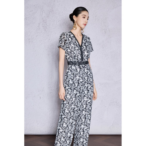 原创新款中高腰长裤连体裤阔腿裤