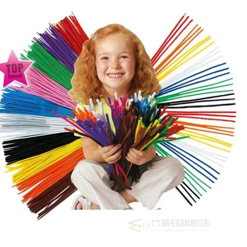 100PCS ChenIlle SteMS DIY MaterIalS PIPe Cleaner ChIlDren