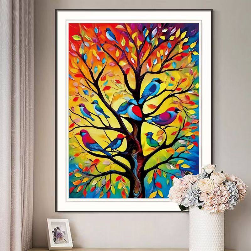 【加厚绣布】儿童房春鸣图十字绣30色满绣无勾边卡通卧室餐厅