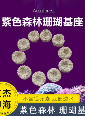 紫色森林AF珊瑚基座适合SPS硬骨珊瑚断枝繁殖不含铝透水固定基石