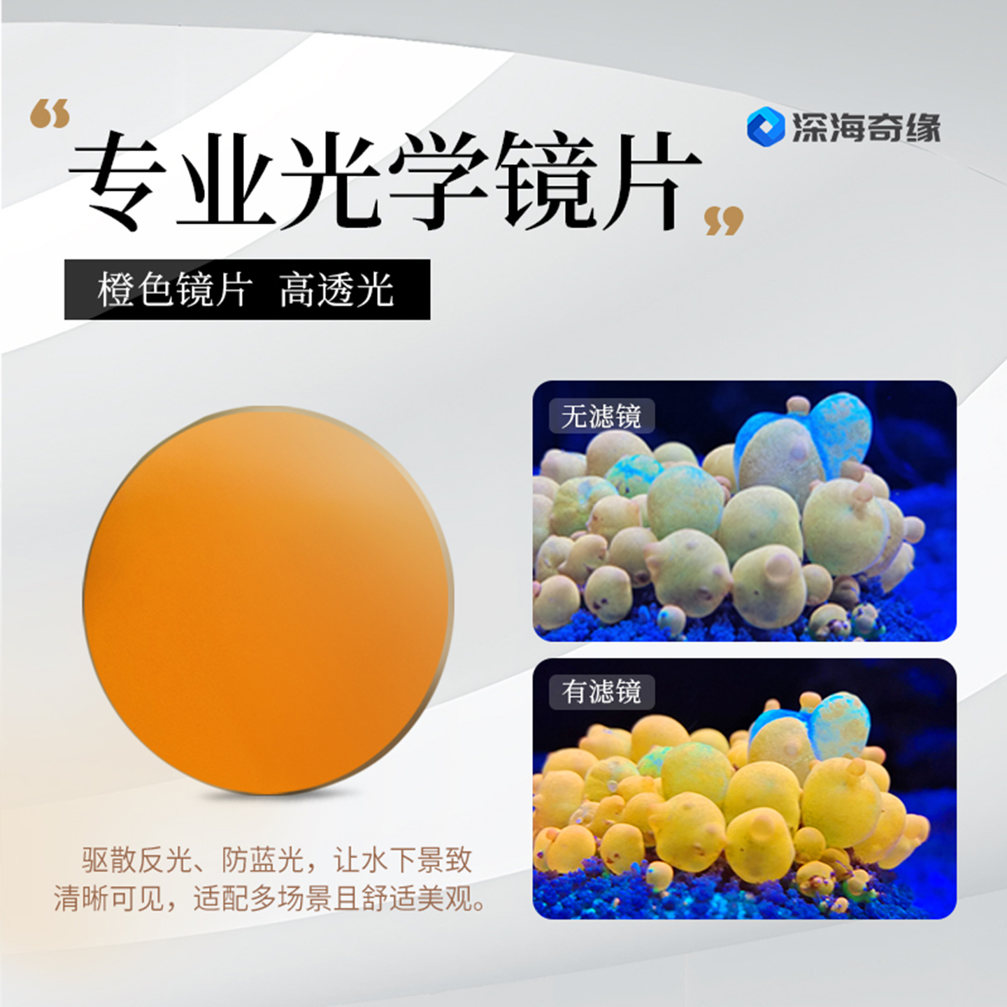 深海奇缘海缸防蓝光珊瑚观察镜