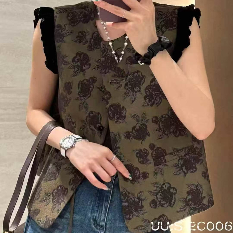 欧货2025新款复古国风提花马甲