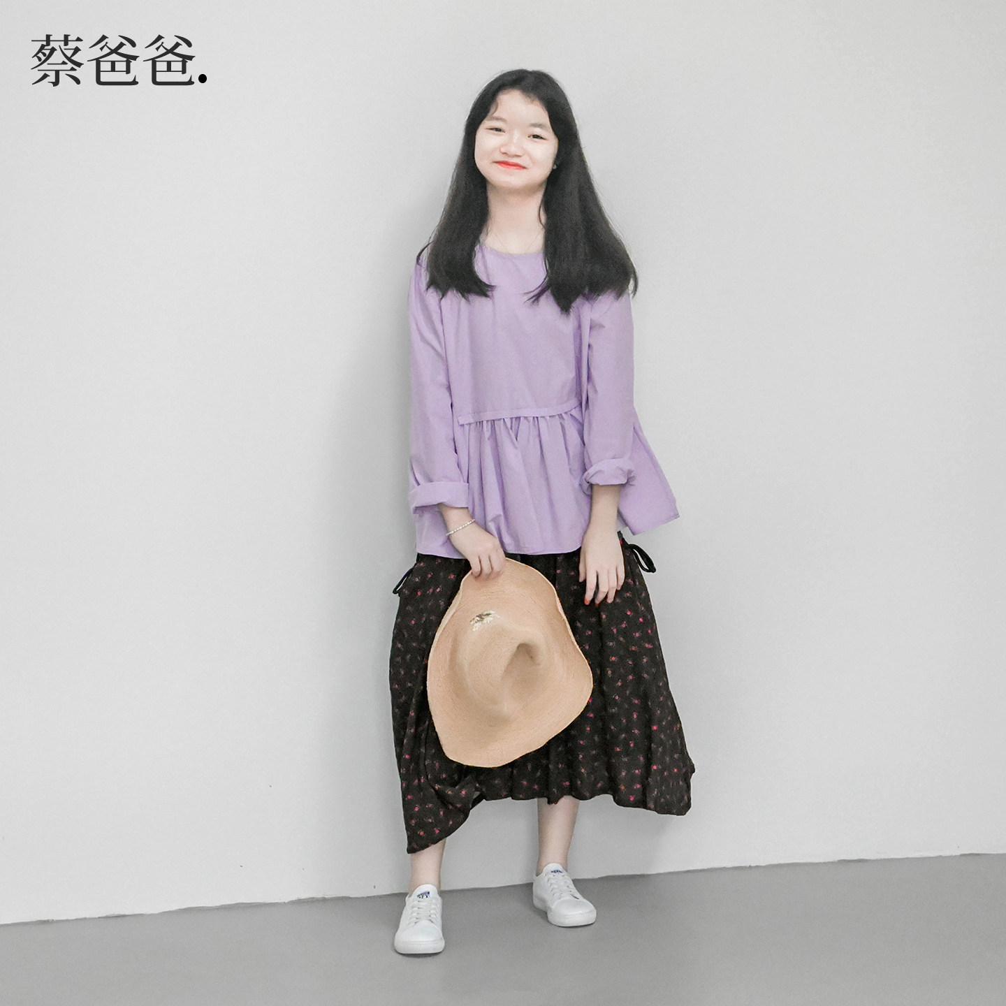 紫色长袖上衣女童衣服文艺春秋装
