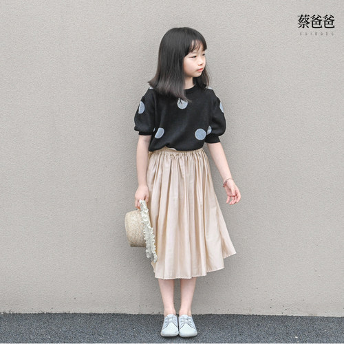 春夏女短袖黑色显瘦针织衫