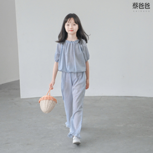 第755 短上衣长裤 926个童话洋气夏季 套装 文艺女童薄款 蔡爸爸童装