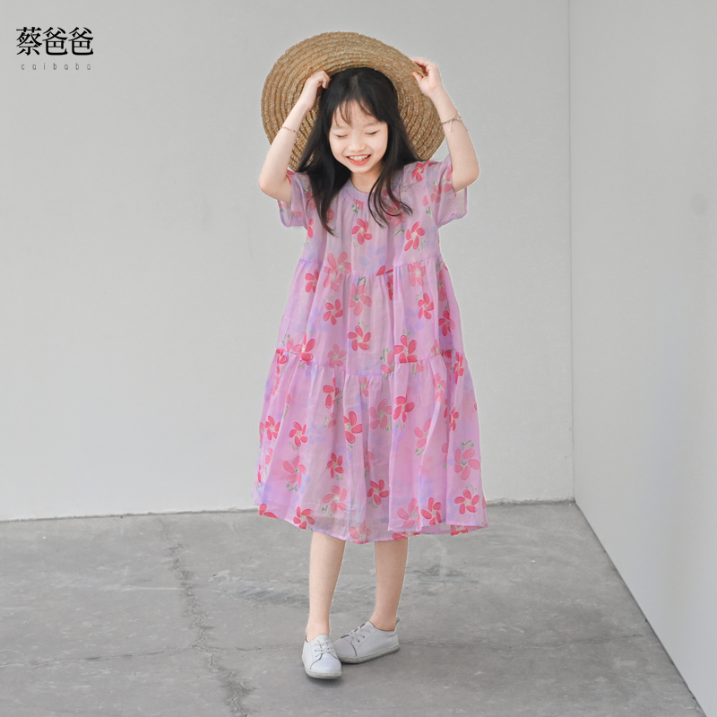 蔡爸爸女连衣裙夏纯苎麻连衣裙
