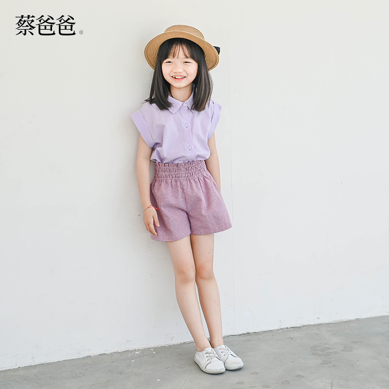 蔡爸爸纯棉女童衬衣夏装