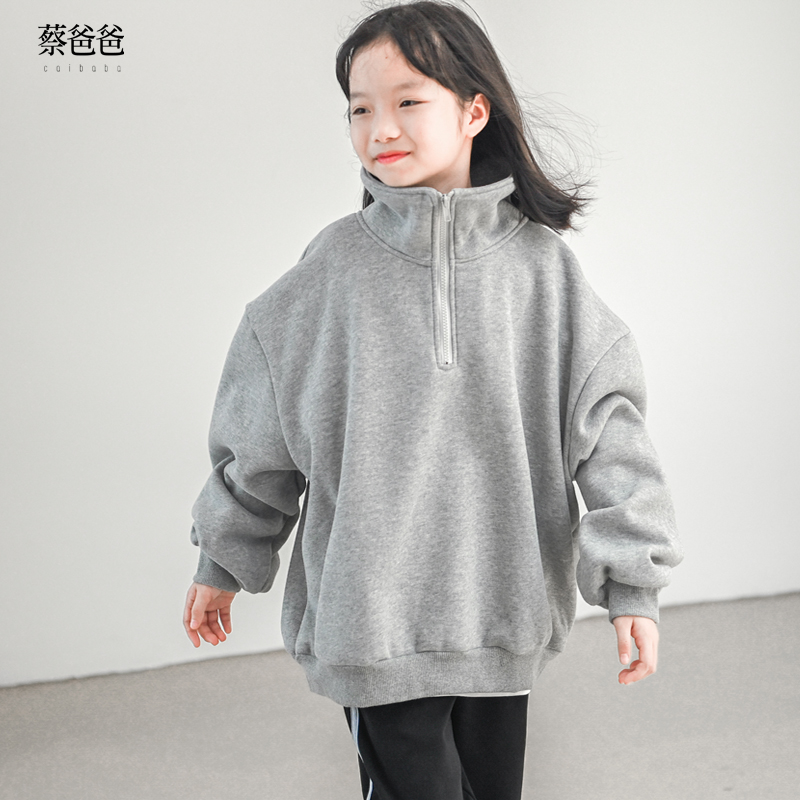 冬男女立领宽松加绒加厚卫衣