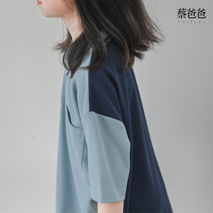 女童全棉POLO裙 文艺夏装 撞色中童连衣裙605 2025新款 蔡爸爸童装