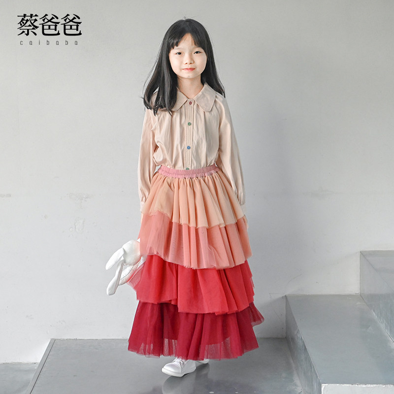 童装文艺春秋季女童蛋糕裙