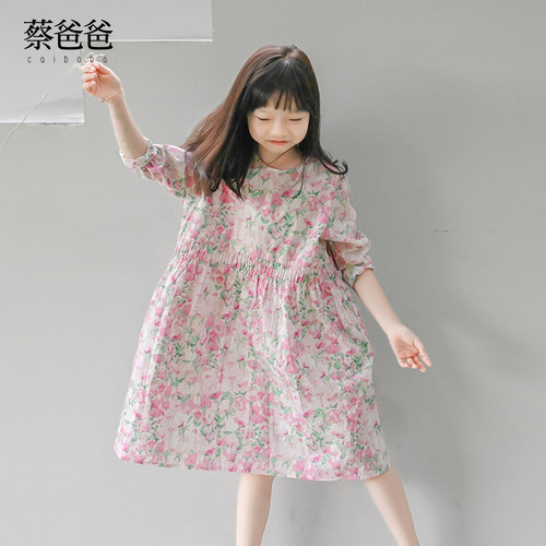 女童连衣裙春夏全棉碎花连衣裙