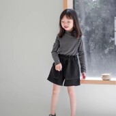 春秋装 半高领打底衫 长袖 蔡爸爸童装 条纹T恤百搭女童上衣服503 806