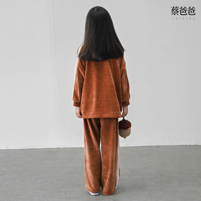 休闲2秋冬宽松两件套水洗绒套装