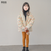 新款 冬季 男女童棉袄 蔡爸爸童装 卡通长颈鹿棉衣带帽外套冬装 1030