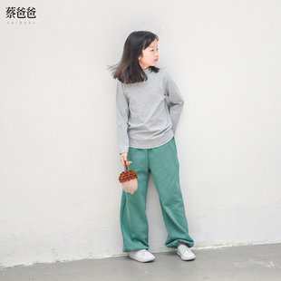 蔡爸爸童装长袖上衣秋冬装女大童半高领厚实T恤打底衫男童A23+015