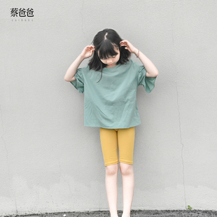 女大童瑜伽裤 弹力大676 时尚 轻薄透气中裤 150 夏装 蔡爸爸原创童装